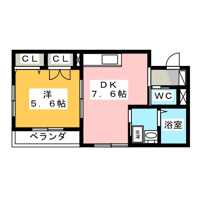 シャトレーV(1DK/1階)の間取り写真
