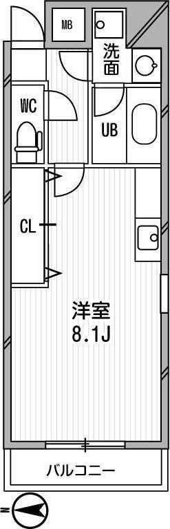 アーデン江坂II(ワンルーム/10階)の間取り写真