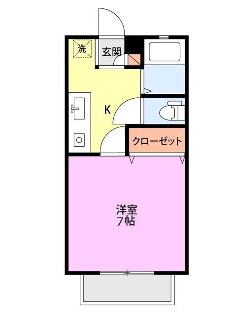 アークハイツA(1K/2階)の間取り写真