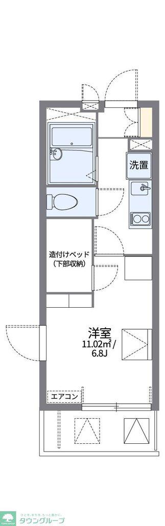 レオパレスU K(1K/2階)の間取り写真