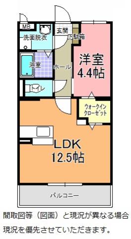 プリンセス東石川(1LDK/4階)の間取り写真