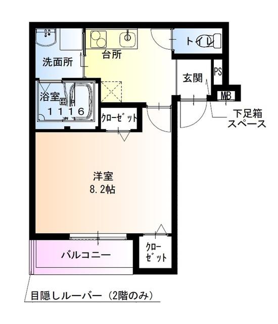 フジパレス堺今池サウス(1K/2階)の間取り写真