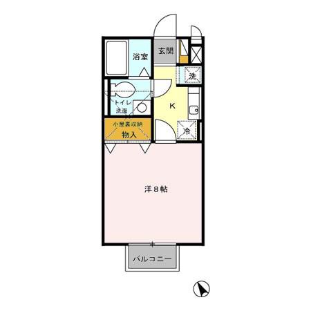 メゾン飯塚(1K/2階)の間取り写真