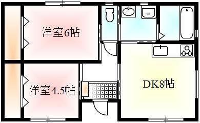 ポルティエ(2DK/1階)の間取り写真