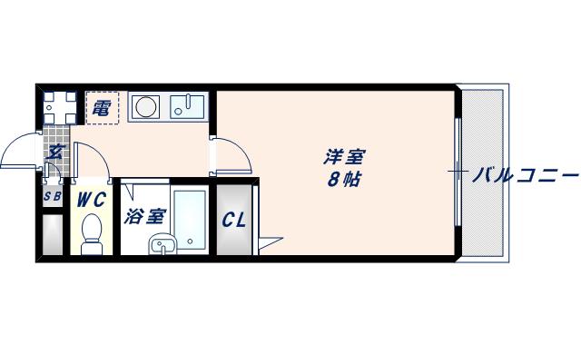 コレクション北巽(1K/3階)の間取り写真