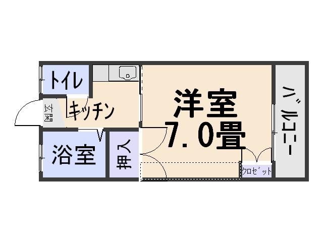 セントラルハイツ(1K/2階)の間取り写真