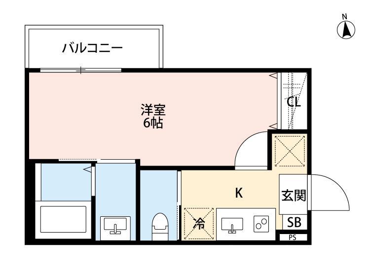 JR常磐線 馬橋駅 徒歩10分 3階建 築4年(1K/3階)の間取り写真
