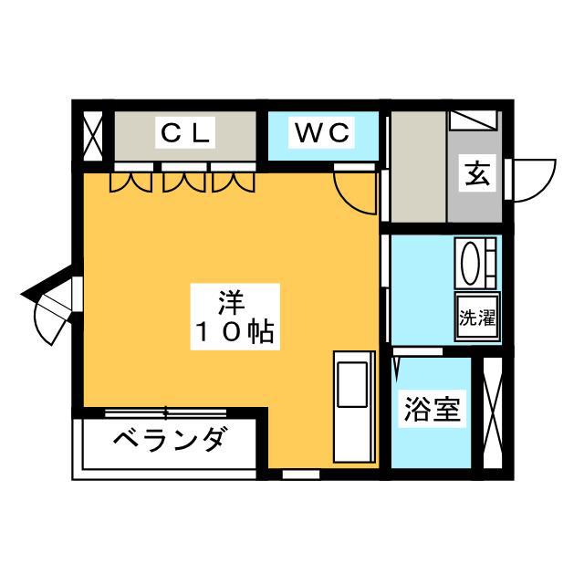 イーストサイドIII(ワンルーム/1階)の間取り写真