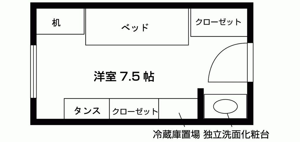 NASIC新田辺ハウス(ワンルーム/3階)の間取り写真
