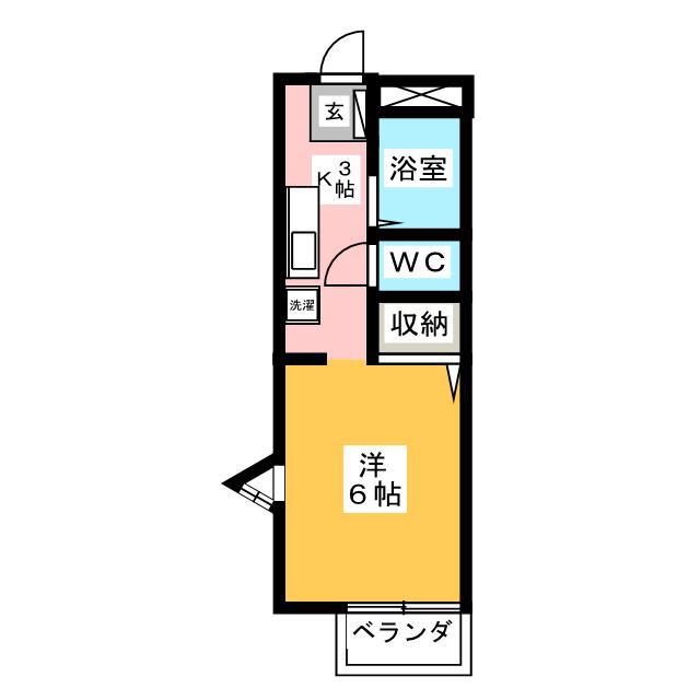 サニーヴィレッジ(ワンルーム/1階)の間取り写真