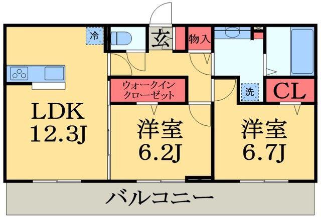 グラナート(2LDK/2階)の間取り写真