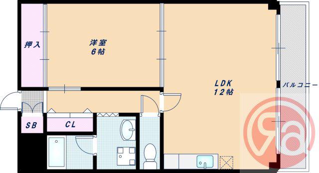 ドリームコート東住吉(1LDK/1階)の間取り写真