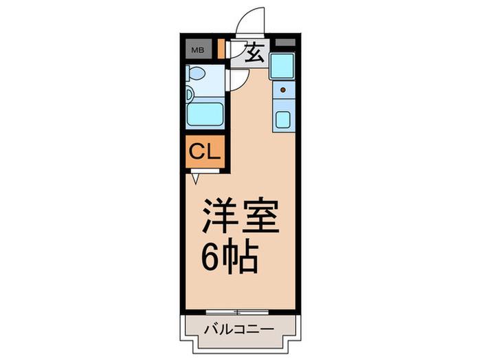 ドミトリ武蔵関(ワンルーム/2階)の間取り写真