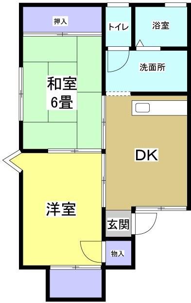 セジュールUI(2DK/2階)の間取り写真