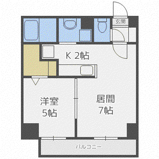 KレジデンスN23(1LDK/9階)の間取り写真