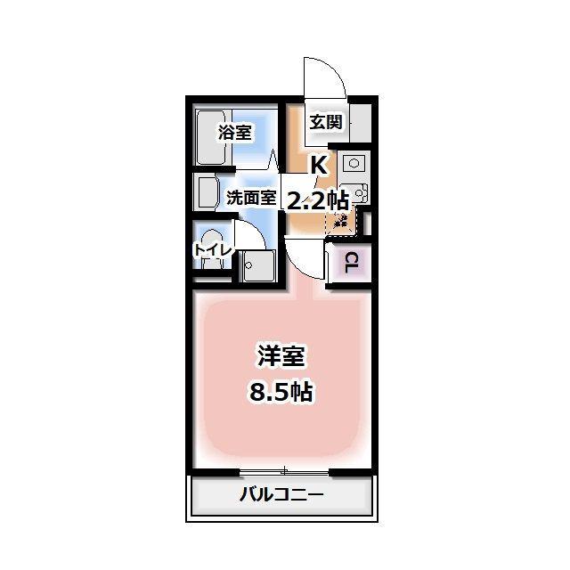 コーストヴィレッジI(1K/2階)の間取り写真