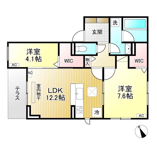 CASA DE MANA 吉祥寺(2LDK/1階)の間取り写真