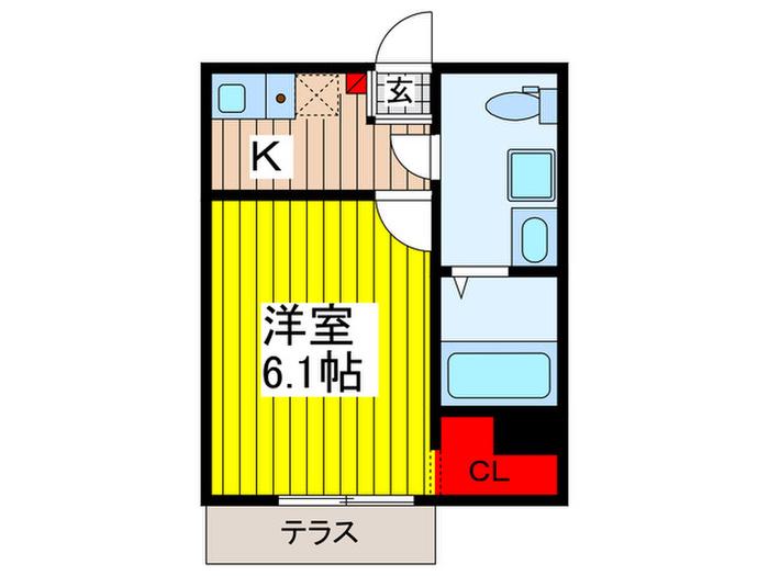 HARE TERRACE(1K/1階)の間取り写真