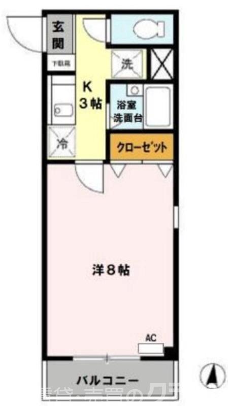 ネオハース金岡(1K/1階)の間取り写真