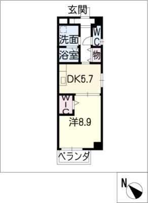 PRENDRE(1DK/2階)の間取り写真