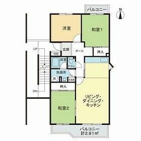 グリーンメゾン貝取(3LDK/4階)の間取り写真