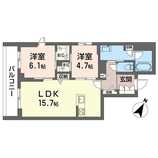 リアン ブルーム(2LDK/3階)の間取り写真