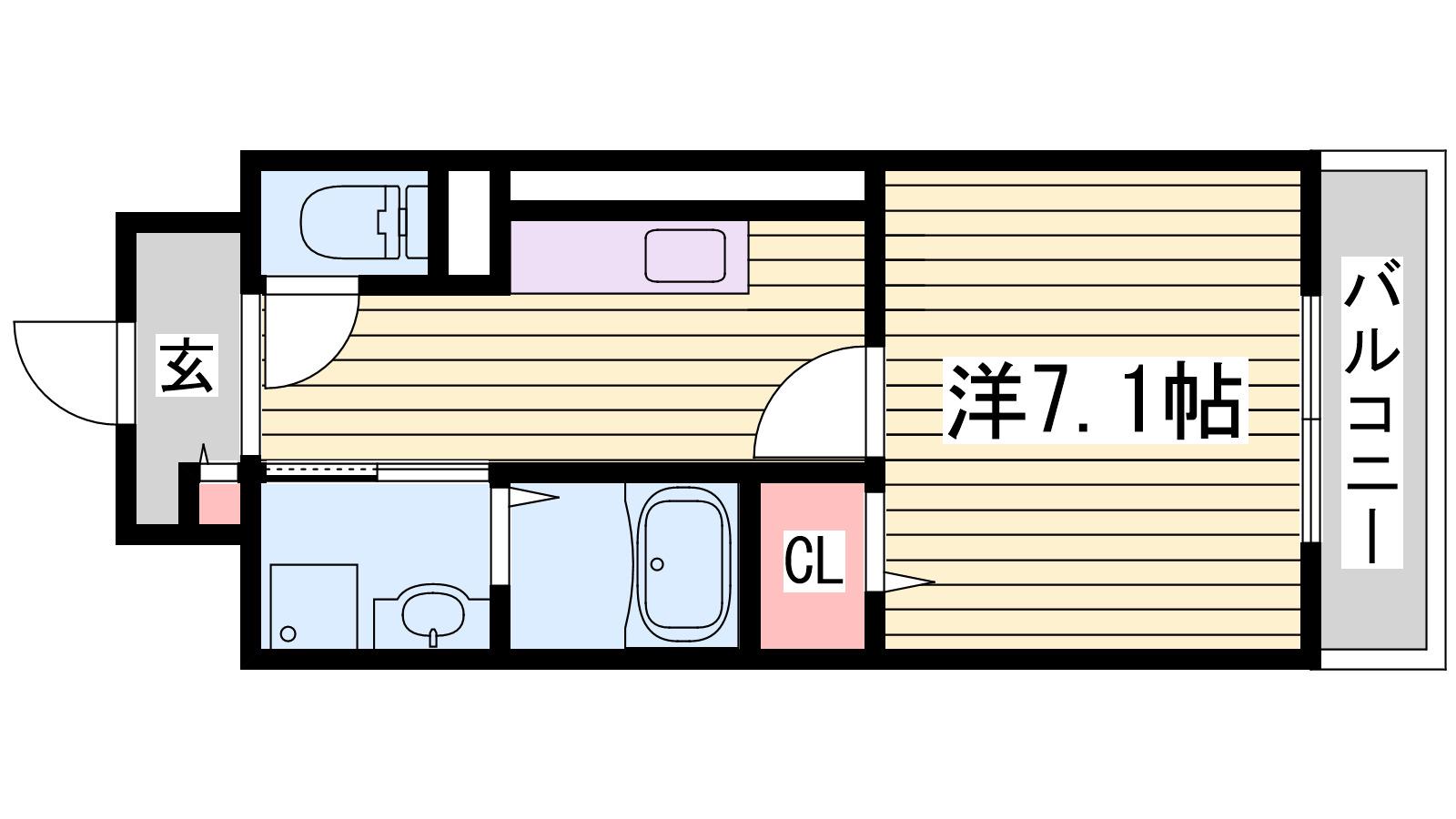 コージーコート(1K/2階)の間取り写真