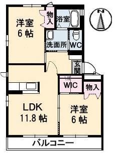 サンライズ スクエアI(2LDK/3階)の間取り写真