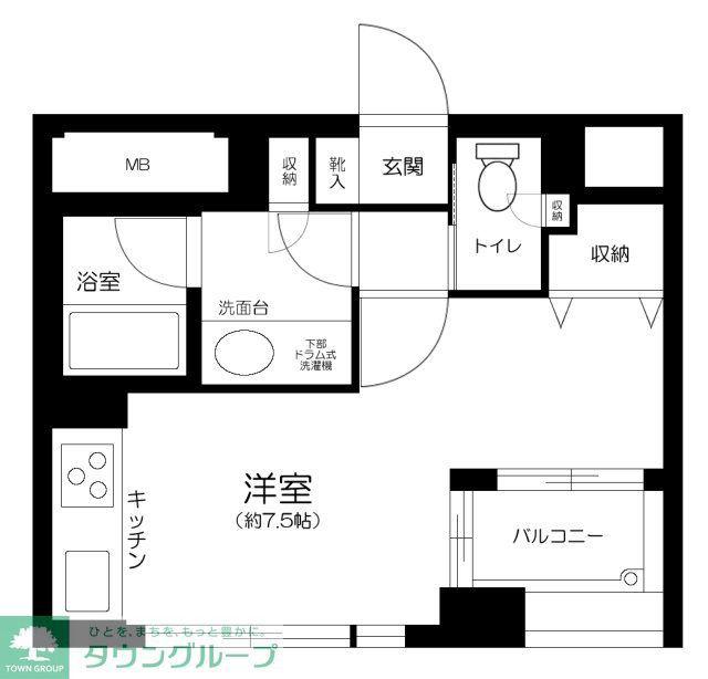リヴェール池袋(ワンルーム/4階)の間取り写真