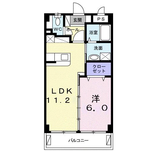 カルムヴィラいさおし(1LDK/3階)の間取り写真