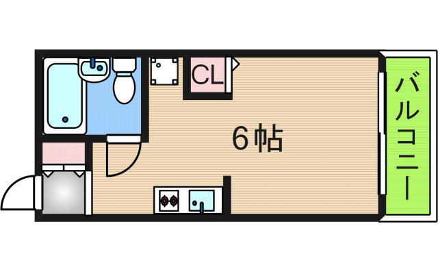 アネックス加賀屋(ワンルーム/1階)の間取り写真