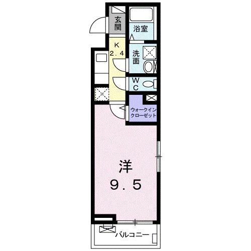 グローヴテラス 2(1K/2階)の間取り写真