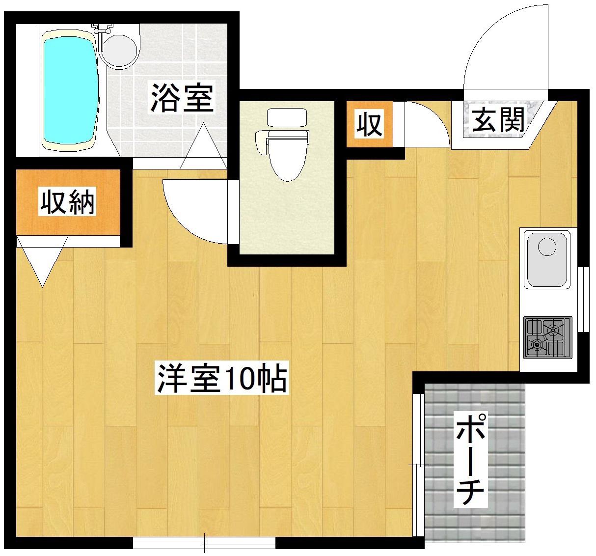 バラムガーデン(ワンルーム/1階)の間取り写真