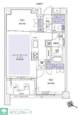 KDXレジデンス横濱紅葉坂(2LDK/7階)の間取り写真
