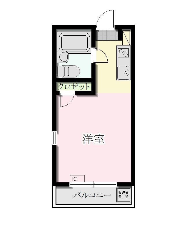 ヒルテラス25(ワンルーム/2階)の間取り写真