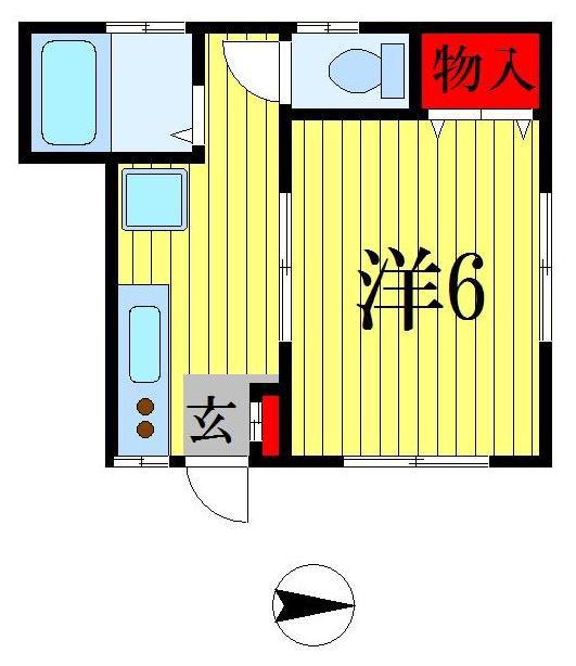 藤井ハイツ(1K/1階)の間取り写真