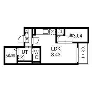 JACK HIGASHIMATSUYAMAII(1LDK/1階)の間取り写真