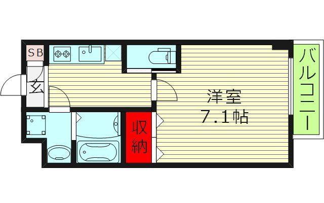 ファステート京橋バリス(1K/2階)の間取り写真