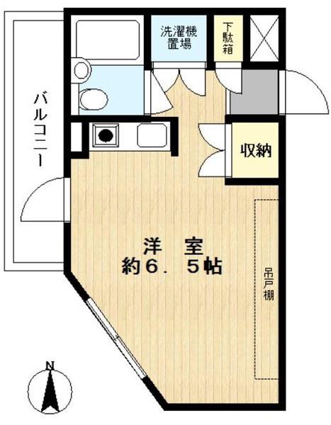 ジュネス市ヶ尾(ワンルーム/2階)の間取り写真