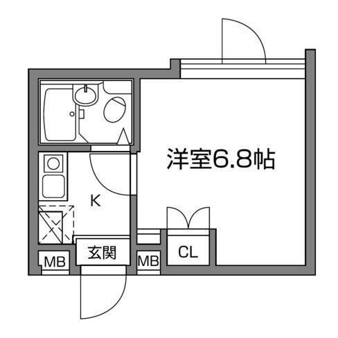 インペリアル高田馬場(ワンルーム/B1階)の間取り写真