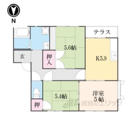 OUEST SEIZE(3DK/1階)の間取り写真