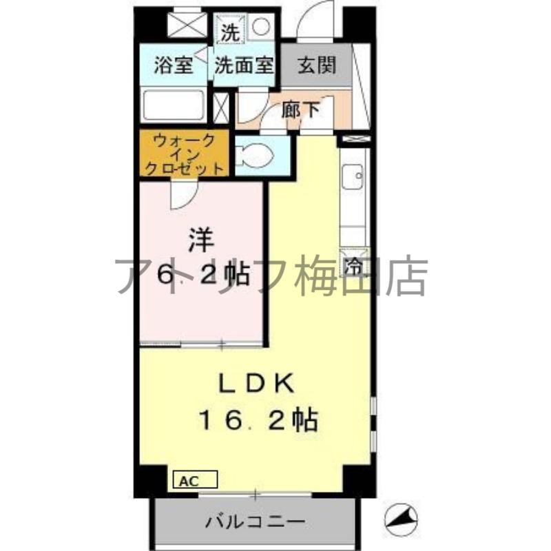 NISHITENMA-YSVILLAGE(1LDK/6階)の間取り写真