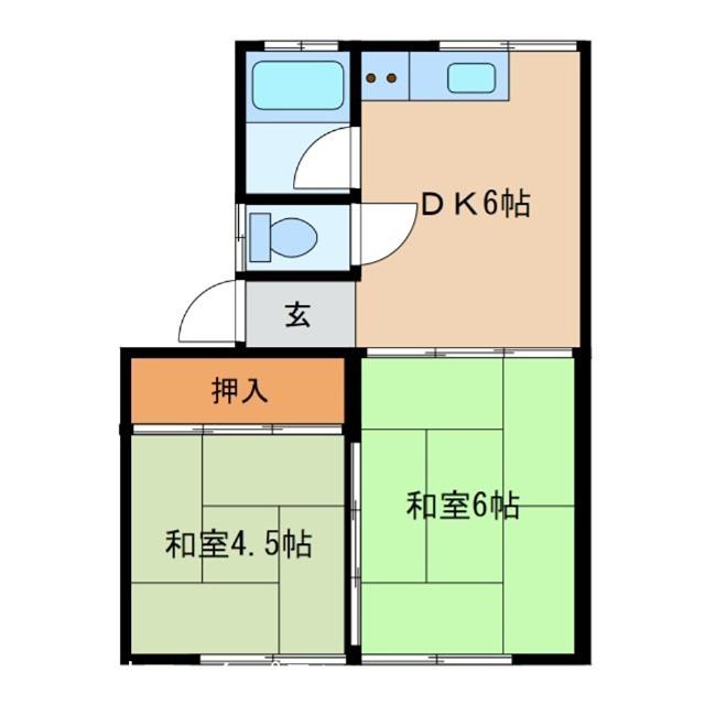 フジマンションB(2DK/1階)の間取り写真