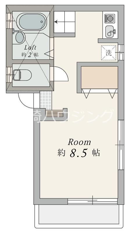 コージーフラット初台(ワンルーム/2階)の間取り写真