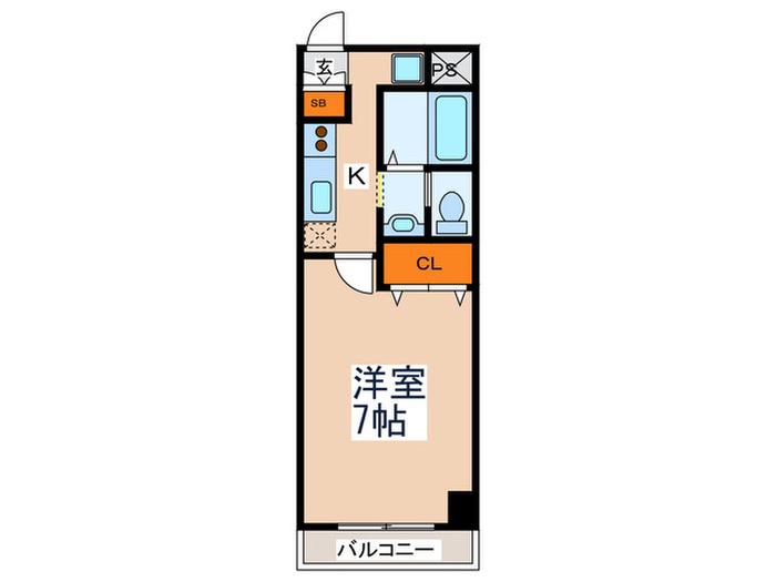 コアコート(1K/3階)の間取り写真