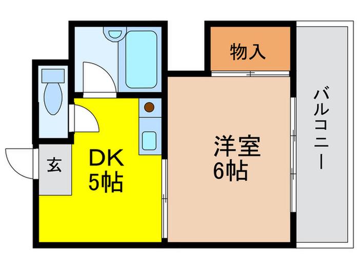 エフィーネ西田辺(1DK/3階)の間取り写真