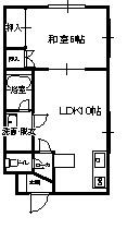 サンバレー泉(1LDK/2階)の間取り写真