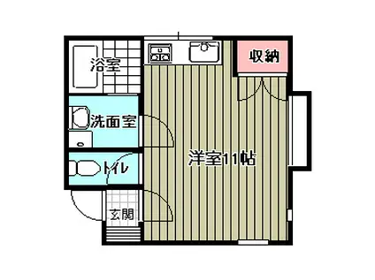 柳ハイツ(ワンルーム/1階)の間取り写真