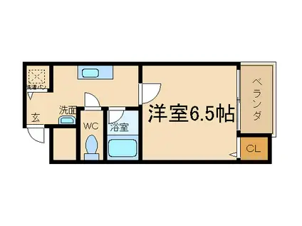 プレステージ山之内(1K/3階)の間取り写真