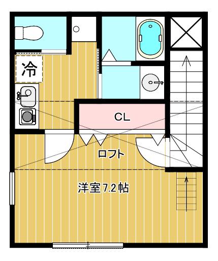 プレミア暁(1K/2階)の間取り写真